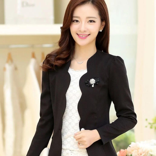 Wavy Spring and Autumn Women's Clothing 2024 Korean Style Slim Fit Blazer Versatile Short Women's Top Fashion Long Sleeve Outerwear