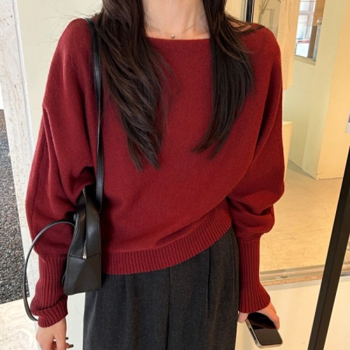 THE LEMON Green Tea Gentle One-Shoulder Hooded Knit Sweater for Women - Autumn/Winter Korean Style Elegant Long-Sleeve Top