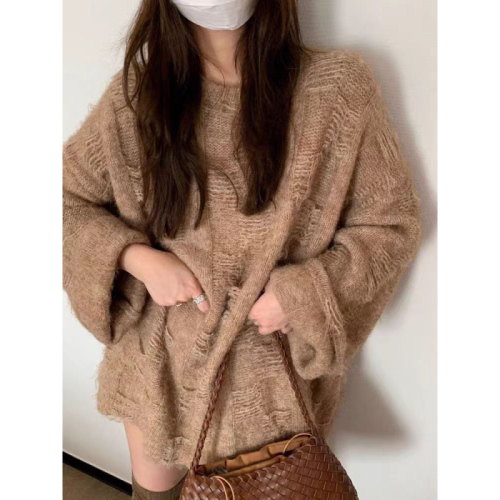 French design glutinous pattern dark pattern pullover sweater 2024 autumn and winter soft style fashionable slimming sweater