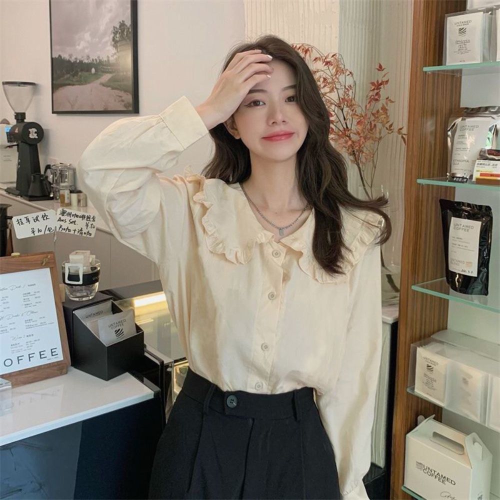 Baby Collar Women's Design Fashion Minority Autumn 2024 New French Gentle Unique High-end Long Sleeve Top