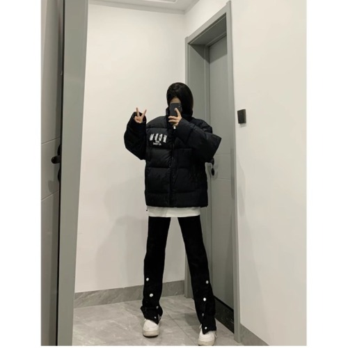 American high street black down jacket for women winter 2024 new style quilted jacket oversize thickened cotton jacket