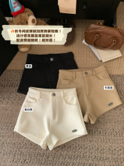 Photographed Autumn/Winter New High-Waisted Sexy Fitted Booty Shorts Versatile A-Line Outerwear Shorts Hot Pants