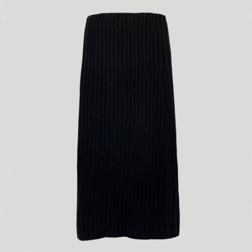 Korean chic versatile pit strip slimming high-waisted wool knitted skirt for women