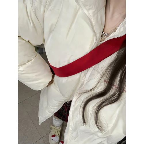 Off-white American down cotton-padded jacket for women winter 2024 new design thickened trendy brand cotton-padded jacket