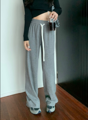 Autumn soft and waxy walking pants, gentle, loose, slimming, wide-leg pants, casual pants for women