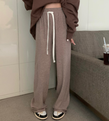 Autumn soft and waxy walking pants, gentle, loose, slimming, wide-leg pants, casual pants for women