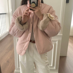 Size has been updated Korean chic autumn and winter niche thickened reversible lambswool jacket