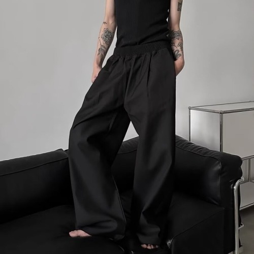 High-end design wide-leg fashionable casual pants for men and women in spring retro loose casual versatile drape slim pants