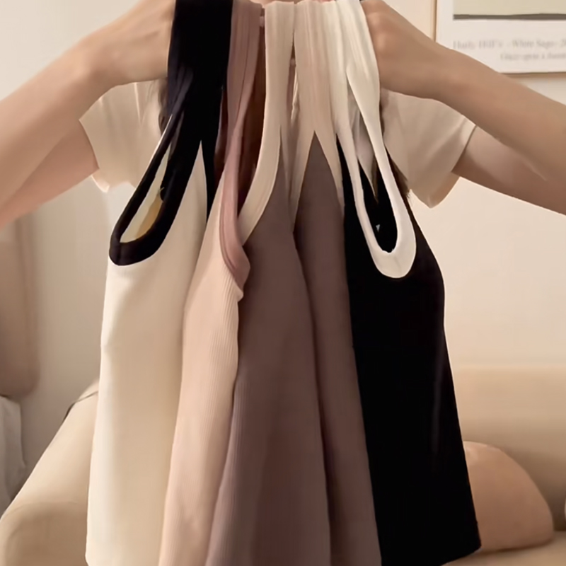 實拍秋冬季韓版拼色內搭吊帶背心女加絨加厚保暖打底衫無袖