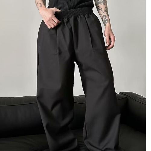 High-end design wide-leg fashionable casual pants for men and women in spring retro loose casual versatile drape slim pants