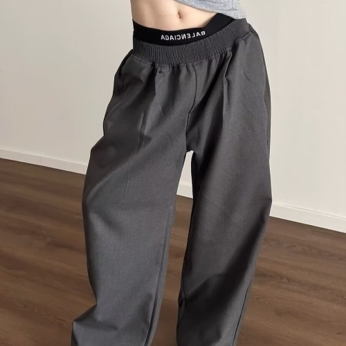 High-end design wide-leg fashionable casual pants for men and women in spring retro loose casual versatile drape slim pants