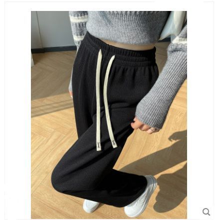 Wide-leg pants for women, new spring and autumn, autumn and winter straight high-waisted floor-length mopping pants for small people