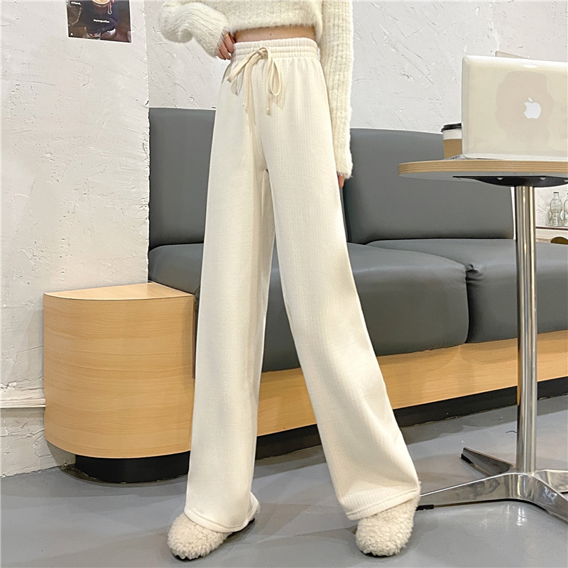 Corduroy plus velvet thickened autumn and winter new wide-leg loose casual pants for women