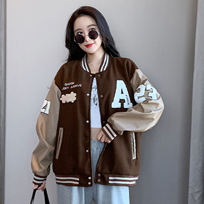 Baseball uniform for women, trendy and fashionable Korean style versatile loose casual student jacket