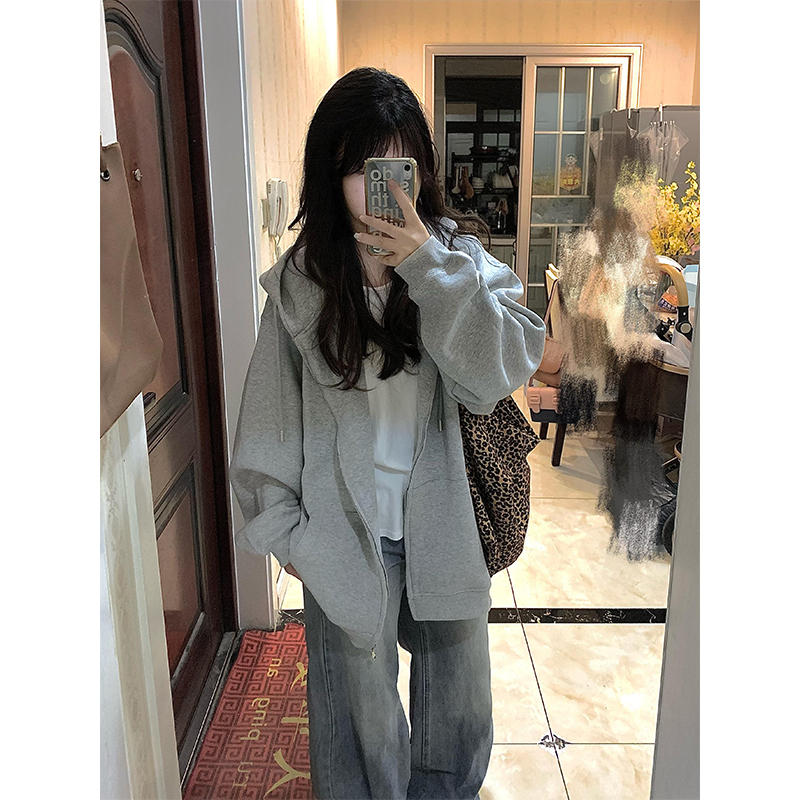 CVC cotton pasta wool Chinese cotton composite/milk silk 300g silver fox velvet 400g solid color jacket and sweatshirt for women