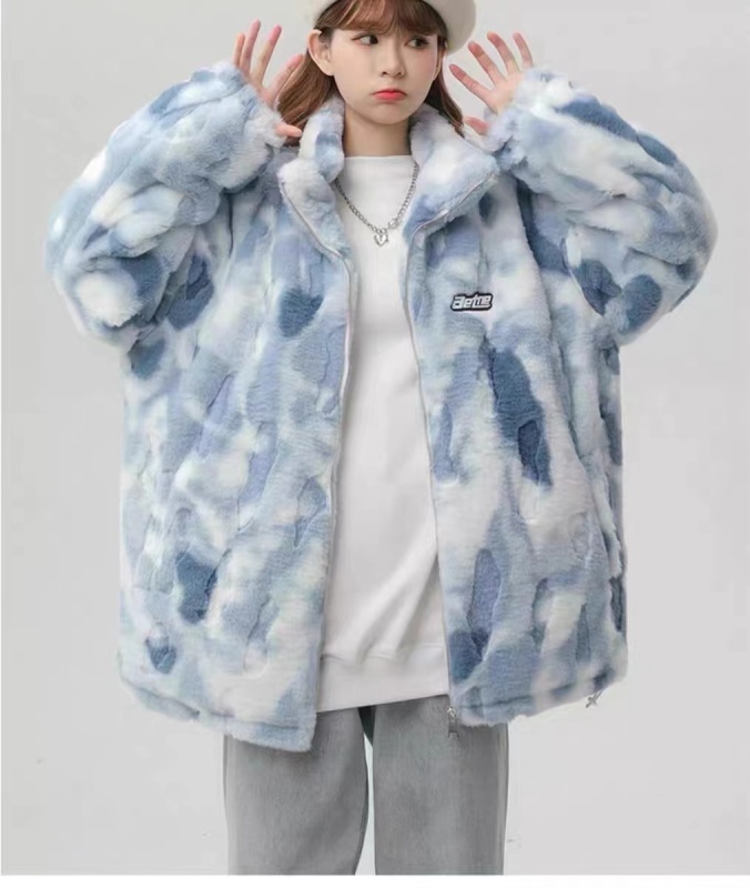 American hiphop cotton clothing for women, trendy brand winter 2024 new high-end plus velvet and thickened lamb wool cotton-padded jackets