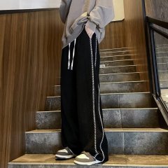 Pants for men and women, spring and autumn, loose, straight, trendy, high street style, American casual pants, handsome, high-end, trumpet trendy brand