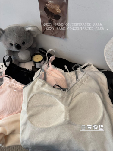 Photographed Autumn/Winter Korean-style ribbon bow padded thick warm sleeveless backless top for weight loss base layer top