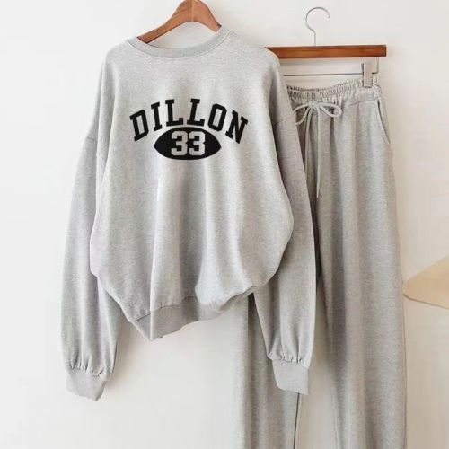 Two-piece set ***Autumn and winter 2024 loose new fashionable casual sweatshirt and sweatpants slimming suit for women