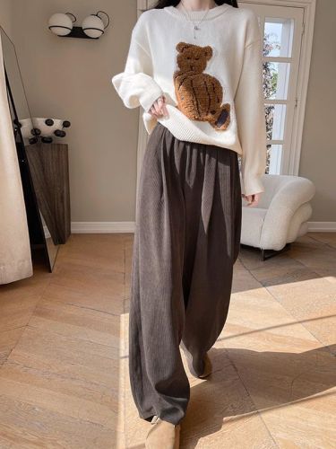 Off-white casual Yamamoto wide-leg pants for women 2024 spring and autumn new scimitar pants, slim, high-waisted, versatile and lazy style