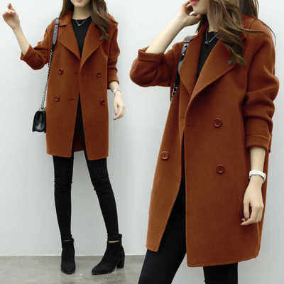 Dragon and phoenix fabric fur coat for women autumn and winter new style Korean style mid-length mid-length coat