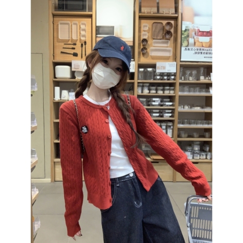 Actual shot of autumn and winter Korean style loose twist embroidery design Arctic velvet sweater long-sleeved sweater jacket