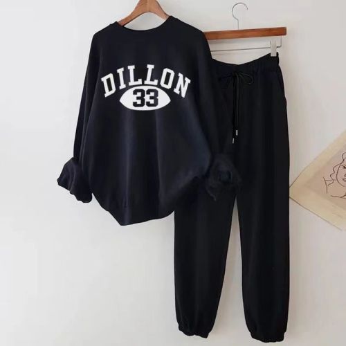 Two-piece set ***Autumn and winter 2024 loose new fashionable casual sweatshirt and sweatpants slimming suit for women