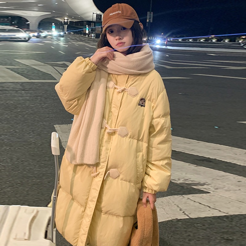 Pudding Bear JK Down Jacket Women's Winter 2024 New Medium and Long College Style Small Jacket Cotton Clothes Trendy