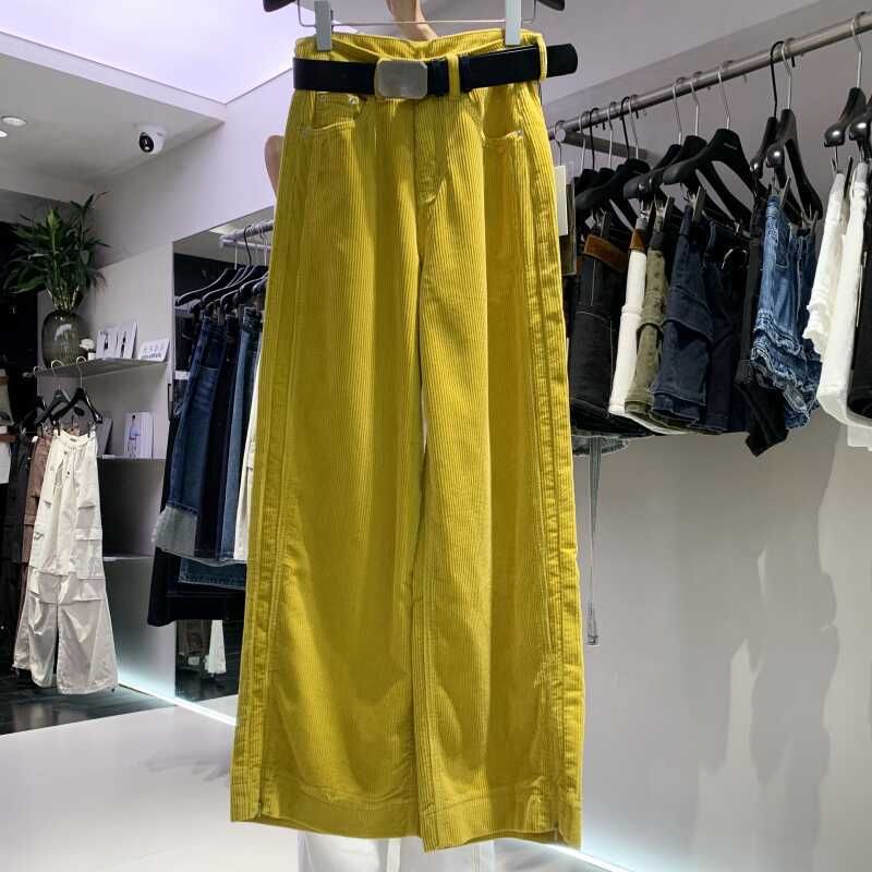 American retro style draped straight wide-leg pants for women in autumn and winter, loose, slim, lazy and saggy pants