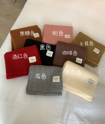 Shooting Price Women's Winter Solid Color Thick Warm Stylish Scarf Shawl Student Han Version High-End Feel