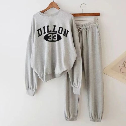 Two-piece set ***Autumn and winter 2024 loose new fashionable casual sweatshirt and sweatpants slimming suit for women