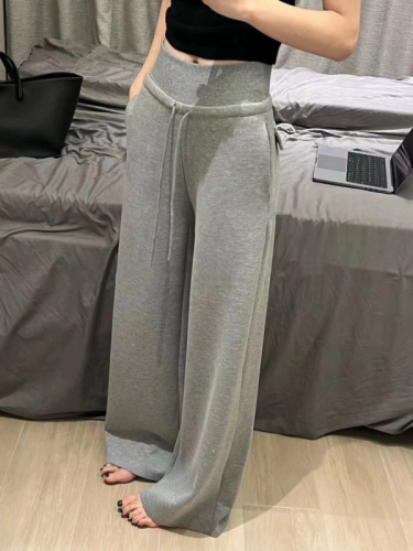 Internet celebrity casual sweatpants women's floor-length straight-leg trousers with drawstring high waist slimming and loose-legged trousers