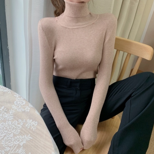 Autumn and winter solid color basic versatile sweater classic turtleneck long-sleeved bottoming shirt 11 colors