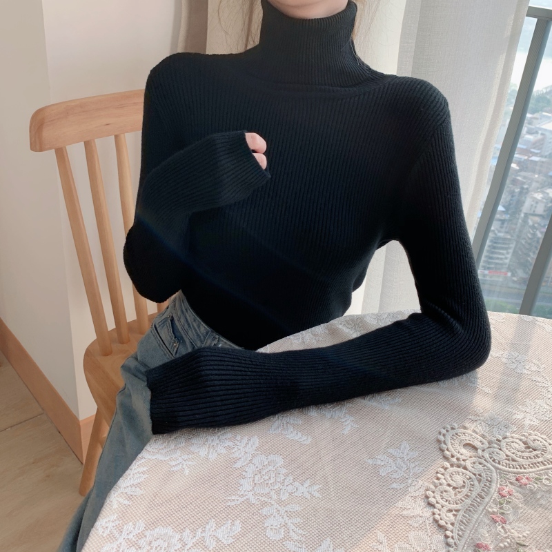 Autumn and winter solid color basic versatile sweater classic turtleneck long-sleeved bottoming shirt 11 colors