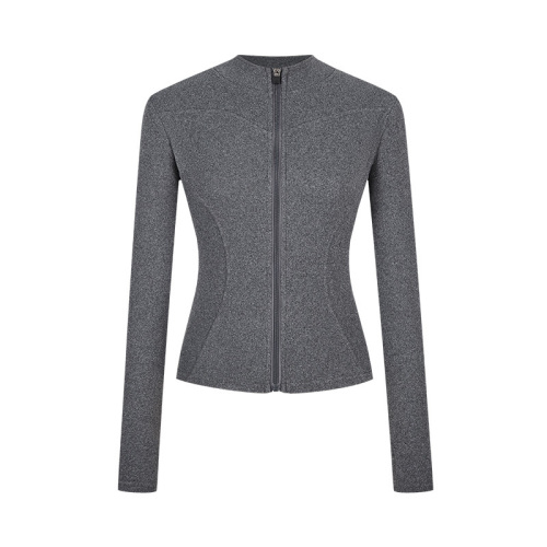 Korean style hot girl lapel zipper long-sleeved jacket women's slim-fitting inner layered shirt and tight top