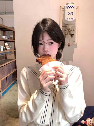 Ryoko China navy collar shawl sweater women's 2024 autumn and winter short slim fit top