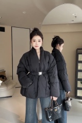 Designed waist down jacket for women winter new Korean style lace up new Chinese style national style 90 white duck down warm jacket