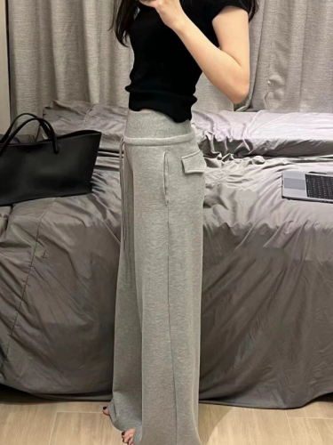 Internet celebrity casual sweatpants women's floor-length straight-leg trousers with drawstring high waist slimming and loose-legged trousers