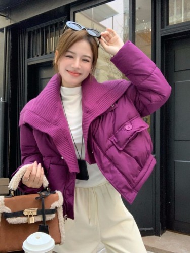 New thickened warm turtleneck bread coat winter retro loose design cotton coat