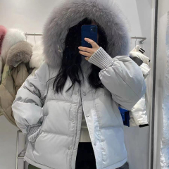 oversize bread coat, down cotton coat, women's winter coat, short thick cotton coat, 2024 new trend