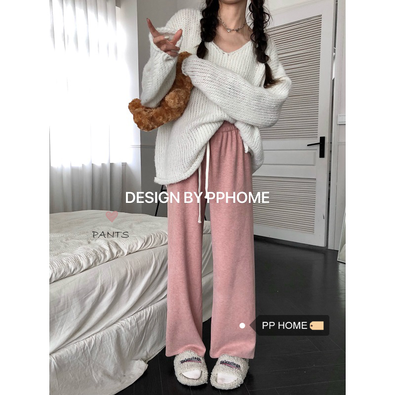 Autumn soft and waxy walking pants, gentle, loose, slimming, wide-leg pants, casual pants for women in 5 colors