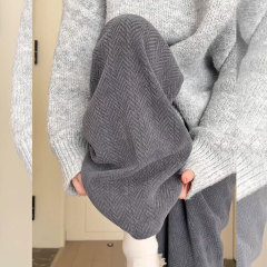 Gray casual wide-leg pants for women autumn 2024 new style 150-year-old small high-waisted slim straight pants 145xxs
