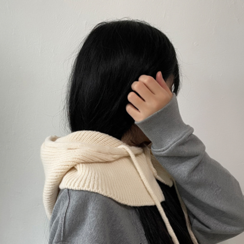 Photographed Winter Warmth Magic Korean Style Plain Casual Sweatshirt with Hat Knitted Bow Tie Couple Sweater Hat