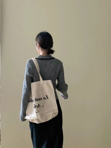 Contrast color lapel knitted cardigan zipper jacket for women 2024 autumn and winter new slim fit sweater long-sleeved top