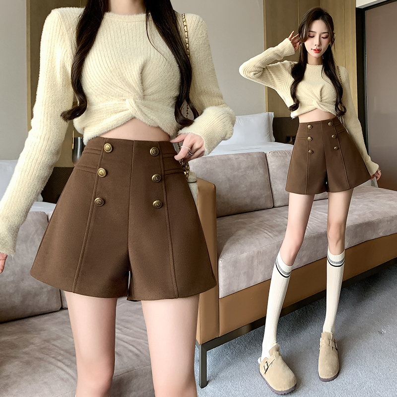 Woolen shorts for women in autumn and winter, small people's leggings, winter outer boot pants