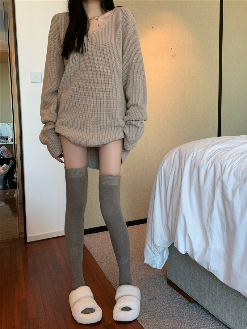 Photographed Price Autumn and Winter Thicken Calves Socks JK Plain Color Knee-High Socks for Girls and Boys Micro Pressure Knee-Length Socks