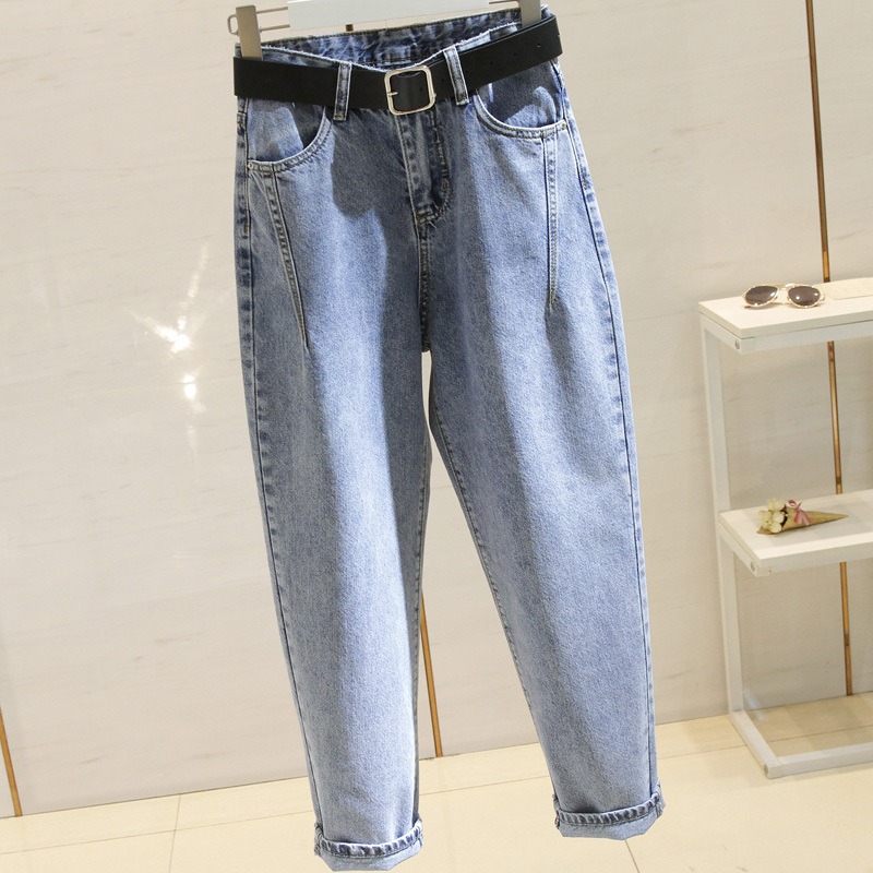 Casual jeans for women in autumn and winter new style light-colored loose harem pants high-waisted slimming carrot daddy pants