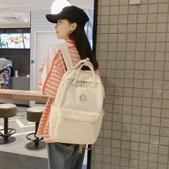 Korean style college style girl's backpack, Japanese style niche large capacity school bag, forest style solid color college student versatile backpack