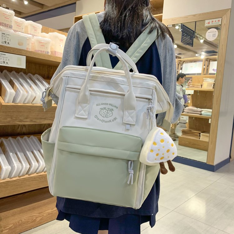 2024 printed clip style portable Harajuku style student schoolbag junior high school student new backpack wholesale