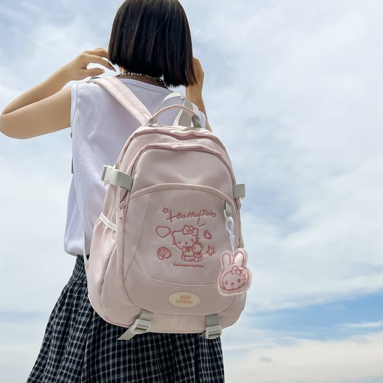 New school bag for women Japanese style ins style letter embroidery treasure girl travel backpack versatile middle school student backpack